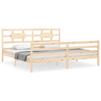 Bed Frame without Mattress 183x203 cm King Solid Wood