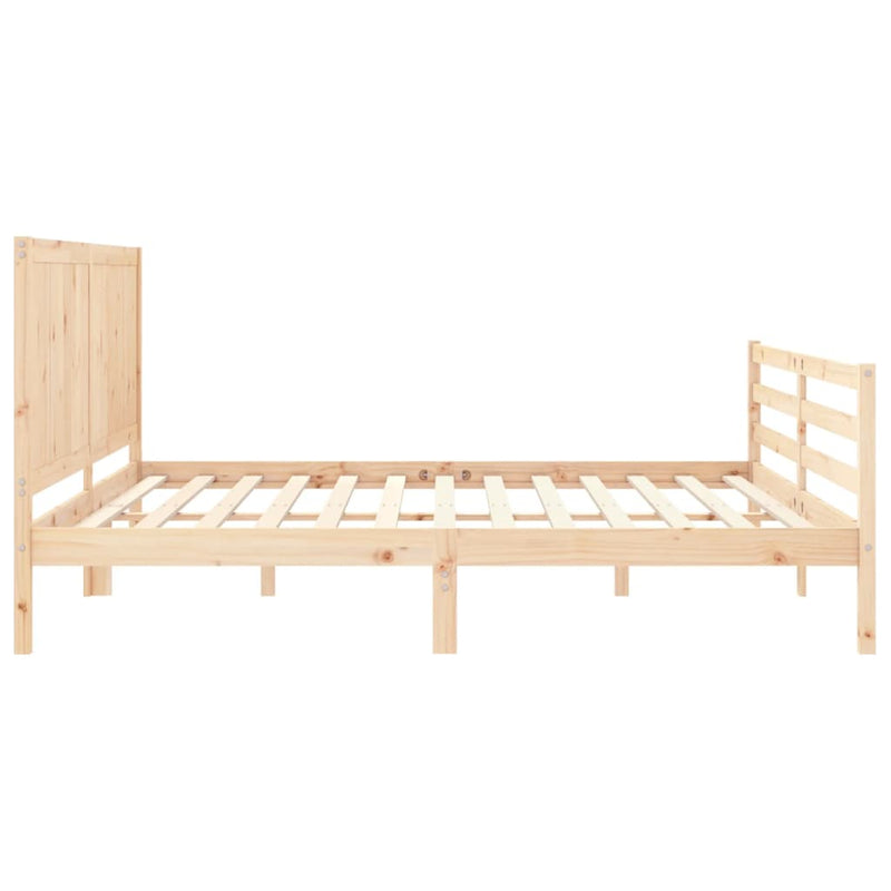 Bed Frame with Headboard 183x203 cm King Solid Wood