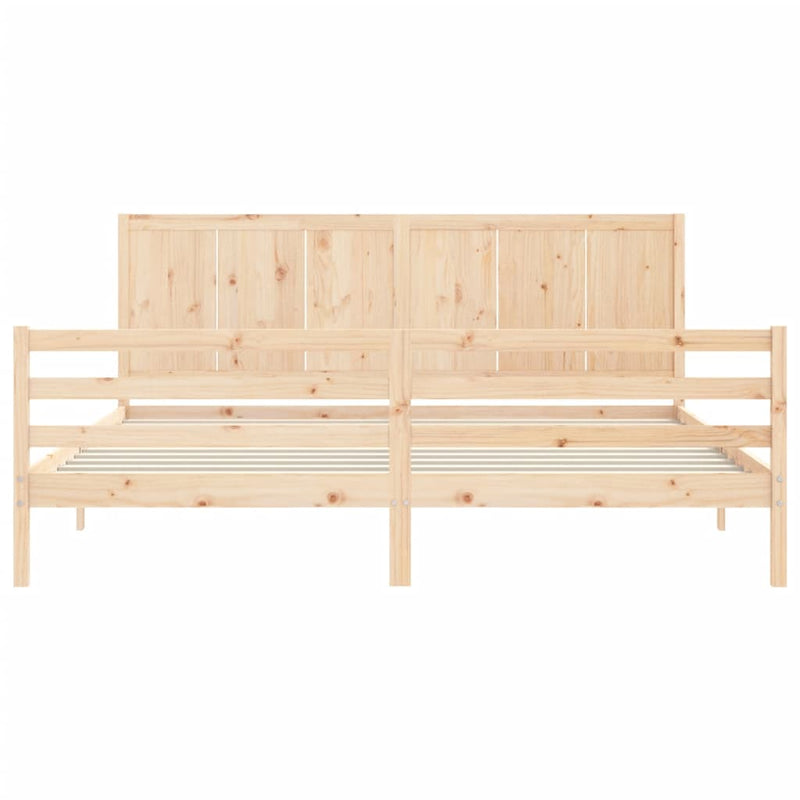 Bed Frame with Headboard 183x203 cm King Solid Wood