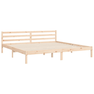 Bed Frame with Headboard 183x203 cm King Solid Wood