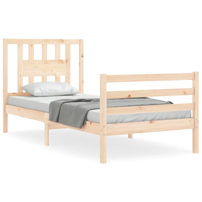 Bed Frame without Mattress 90x190 cm Solid Wood