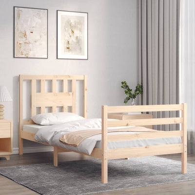 Bed Frame without Mattress 90x190 cm Solid Wood