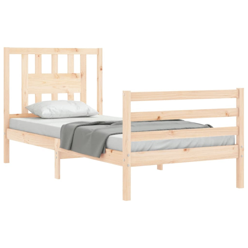 Bed Frame without Mattress 90x190 cm Solid Wood