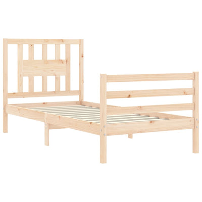 Bed Frame without Mattress 90x190 cm Solid Wood