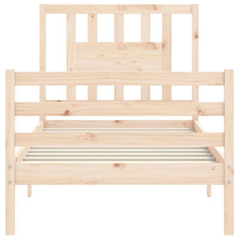 Bed Frame without Mattress 90x190 cm Solid Wood