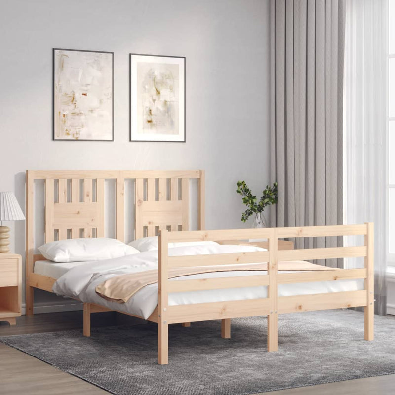 Bed Frame without Mattress 135x190 cm Solid Wood