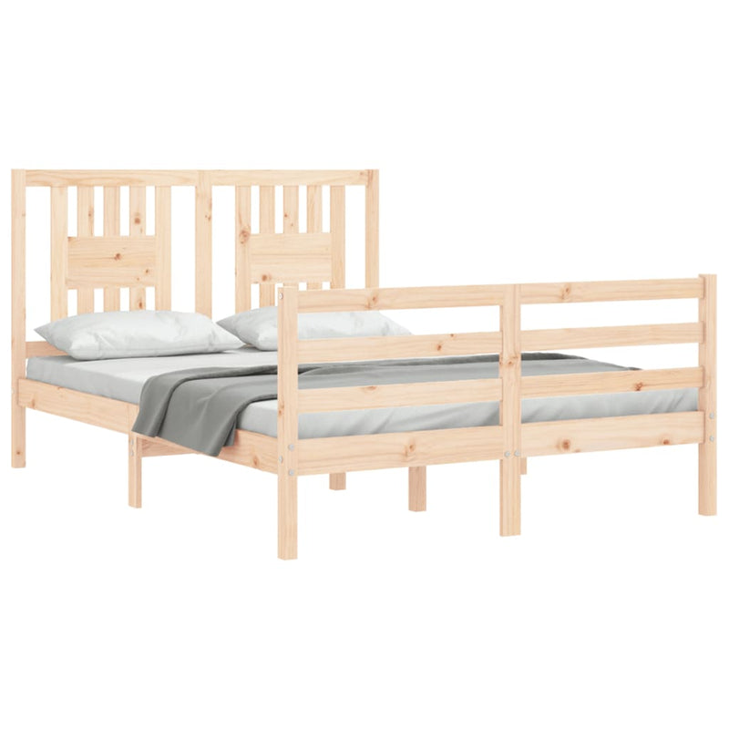 Bed Frame without Mattress 135x190 cm Solid Wood