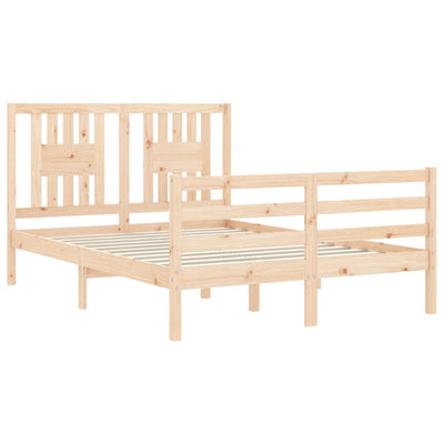 Bed Frame without Mattress 135x190 cm Solid Wood