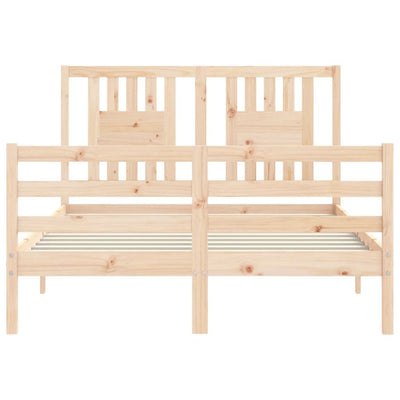 Bed Frame without Mattress 135x190 cm Solid Wood