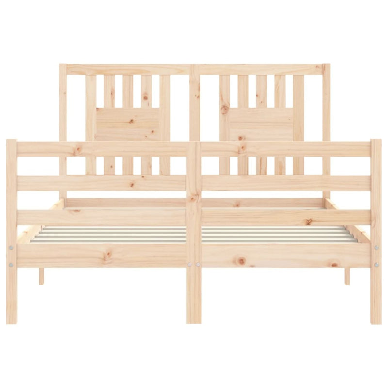 Bed Frame without Mattress 135x190 cm Solid Wood