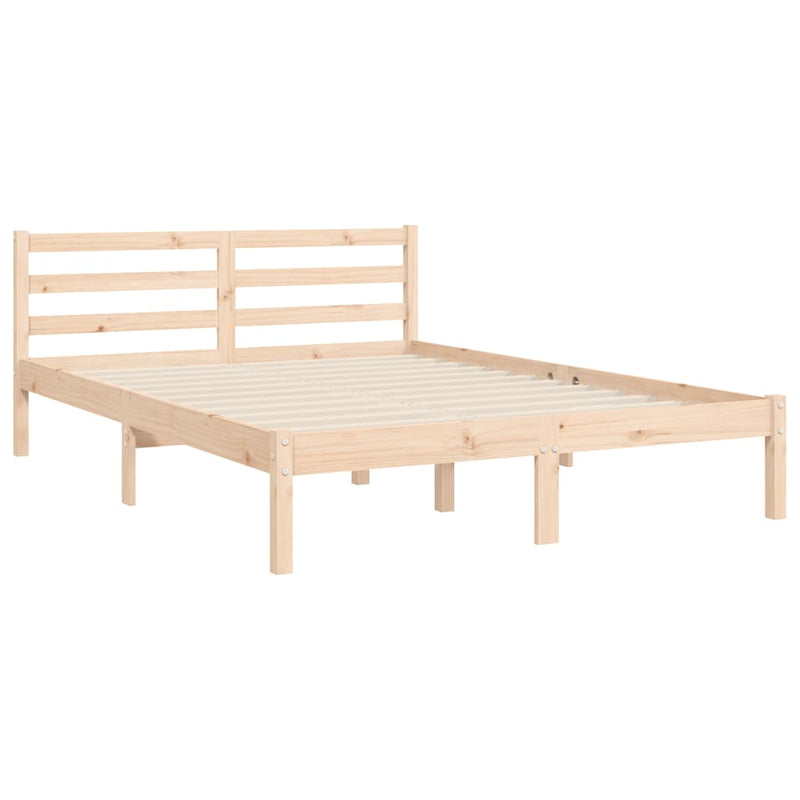 Bed Frame without Mattress 135x190 cm Solid Wood