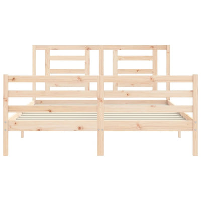 Bed Frame without Mattress 150x200 cm Solid Wood