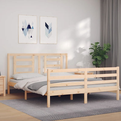 Bed Frame without Mattress 150x200 cm Solid Wood