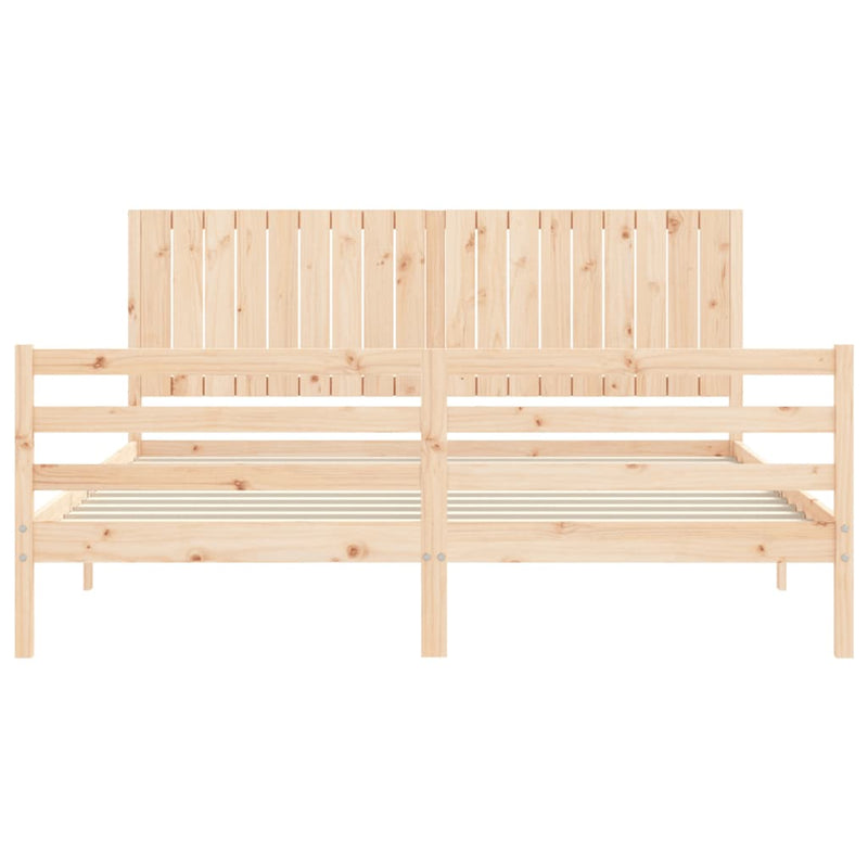 Bed Frame without Mattress 183x203 cm King Solid Wood