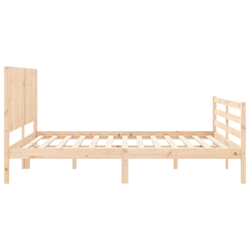 Bed Frame with Headboard 183x203 cm King Solid Wood