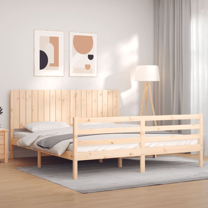 Bed Frame without Mattress 183x203 cm King Solid Wood