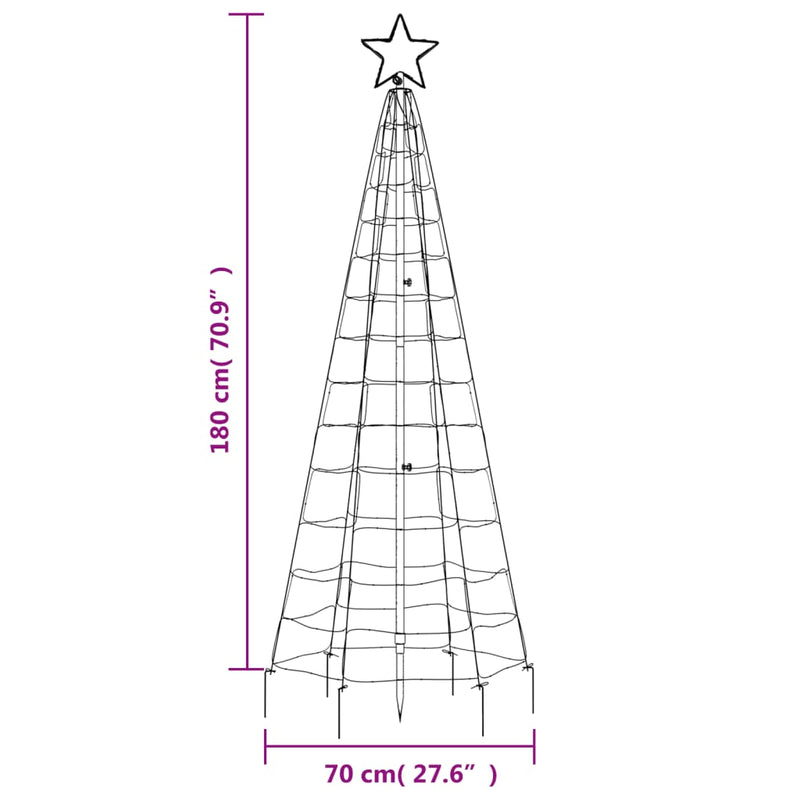 Christmas Tree Light with Spikes 220 LEDs Cold White 180 cm