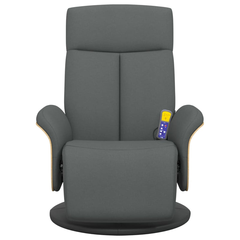 Massage Recliner Chair with Footrest Dark Grey Fabric