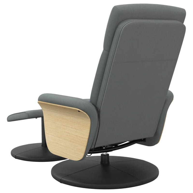 Massage Recliner Chair with Footstool Dark Grey Fabric