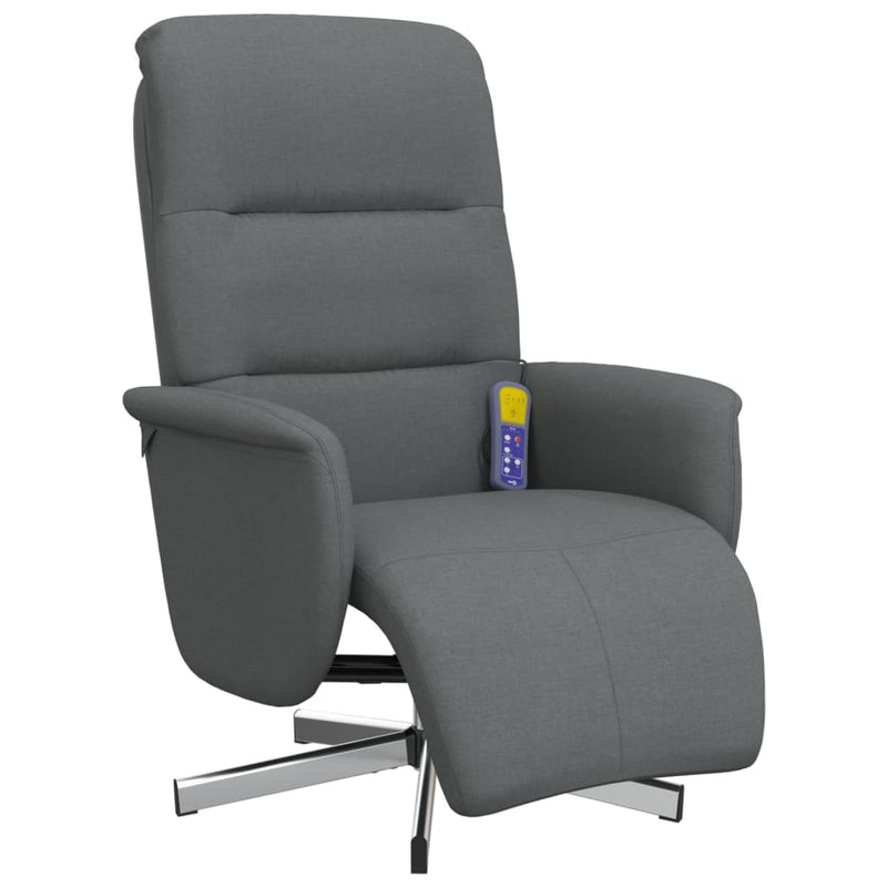 Massage Recliner Chair with Footrest Dark Grey Fabric