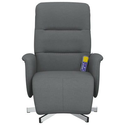 Massage Recliner Chair with Footrest Dark Grey Fabric