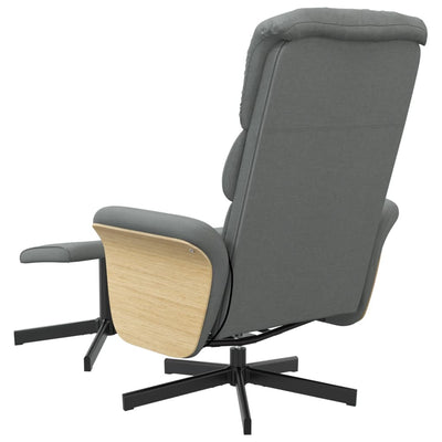 Massage Recliner Chair with Footstool Dark Grey Fabric