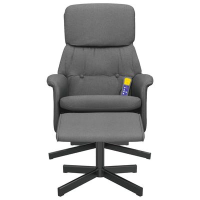 Massage Recliner Chair with Footstool Dark Grey Fabric