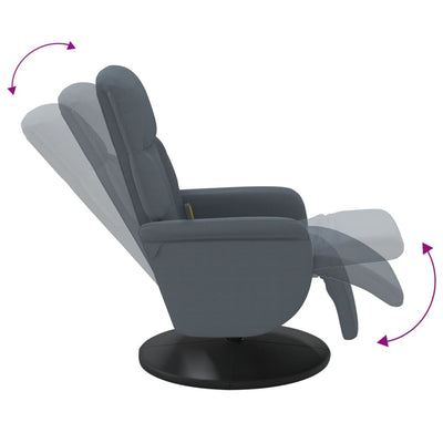 Massage Recliner Chair with Footrest Dark Grey Velvet