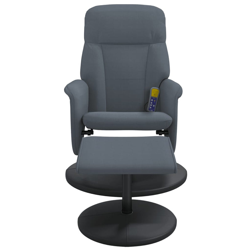 Massage Recliner Chair with Footstool Dark Grey Velvet