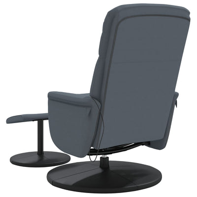 Massage Recliner Chair with Footstool Dark Grey Velvet