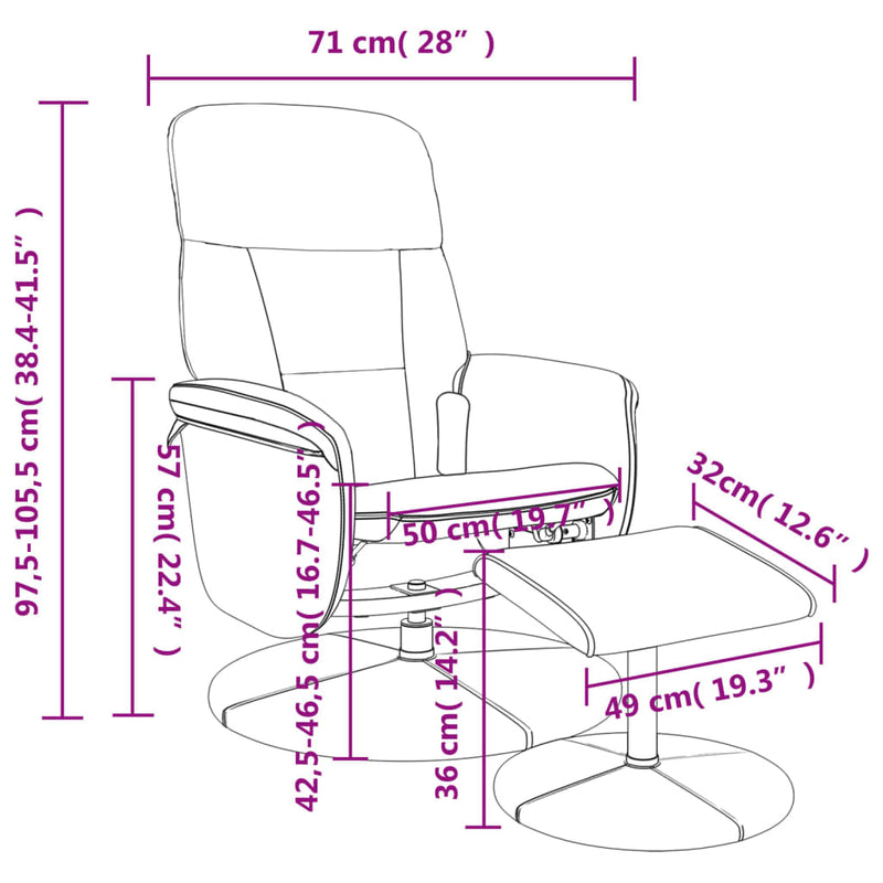 Massage Recliner Chair with Footstool Dark Grey Velvet