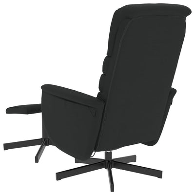 Massage Recliner Chair with Footstool Black Faux Leather