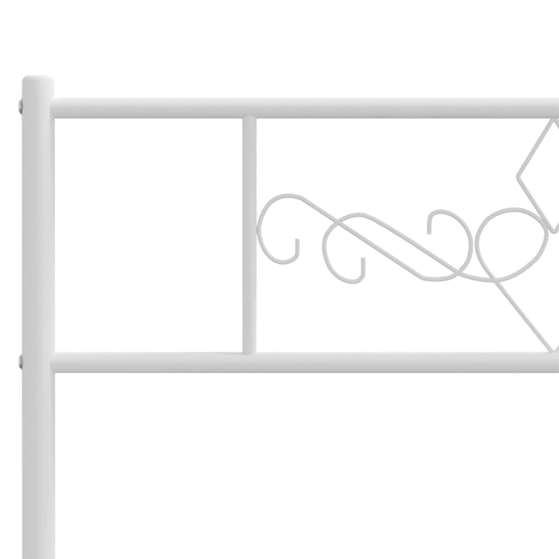 Metal Bed Frame without Mattress with Headboard White 107x203 cm King Single