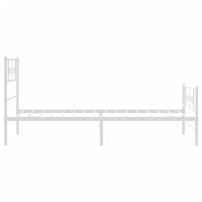 Metal Bed Frame without Mattress with Footboard White 90x190 cm