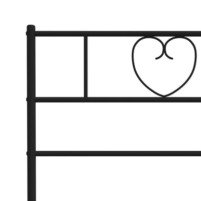 Metal Bed Frame without Mattress with Headboard Black 90x190 cm