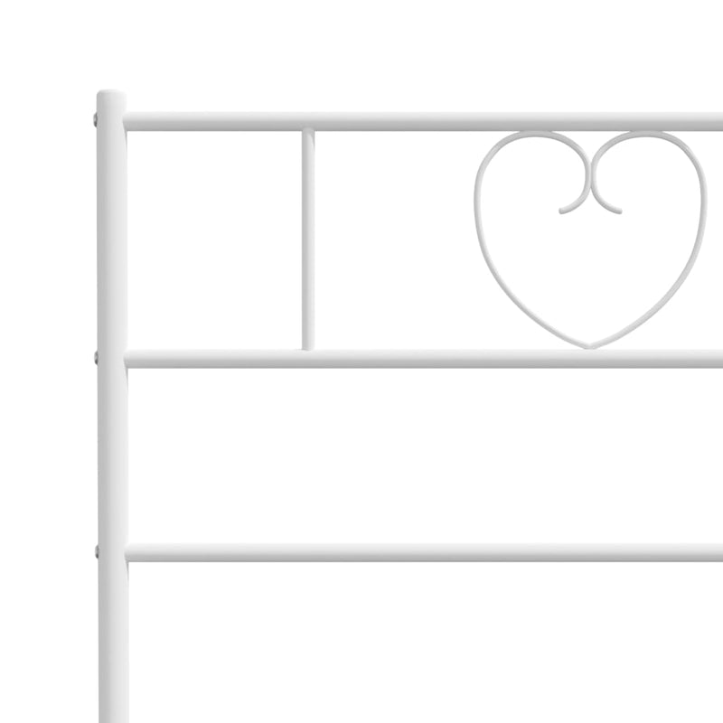 Metal Bed Frame without Mattress with Headboard White 90x190 cm