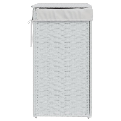 Laundry Basket with Lid White 46x33x60 cm Poly Rattan