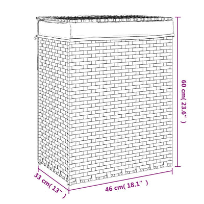 Laundry Basket with Lid White 46x33x60 cm Poly Rattan