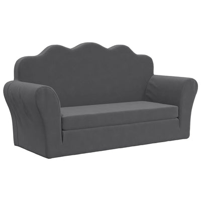 Kids' Sofa Bed 2-Seater Anthracite Soft Plush