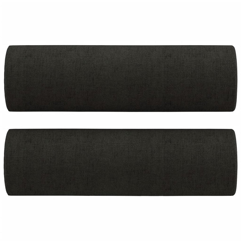 2-Seater Sofa with Throw Pillows Black 140 cm Fabric