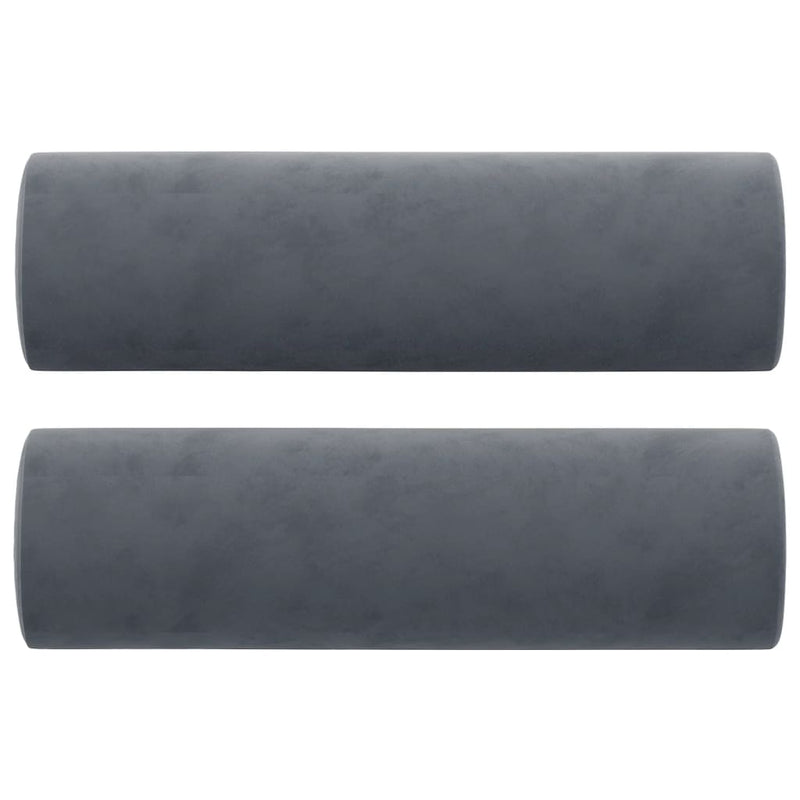 2-Seater Sofa with Throw Pillows Dark Grey 140 cm Velvet