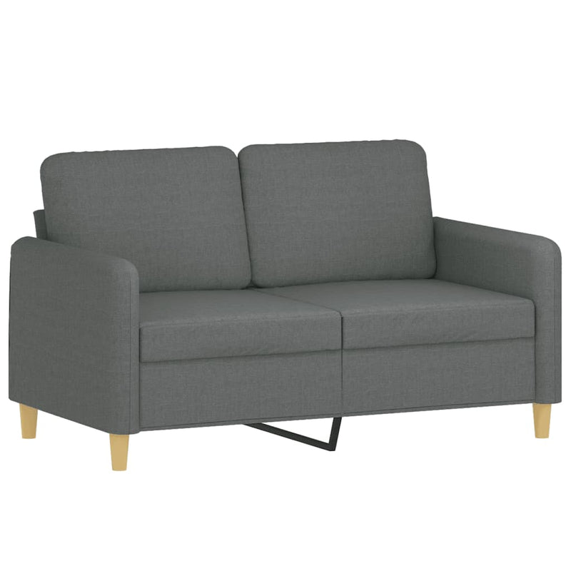 2-Seater Sofa with Throw Pillows Dark Grey 120 cm Fabric