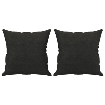 2-Seater Sofa with Throw Pillows Black 120 cm Fabric