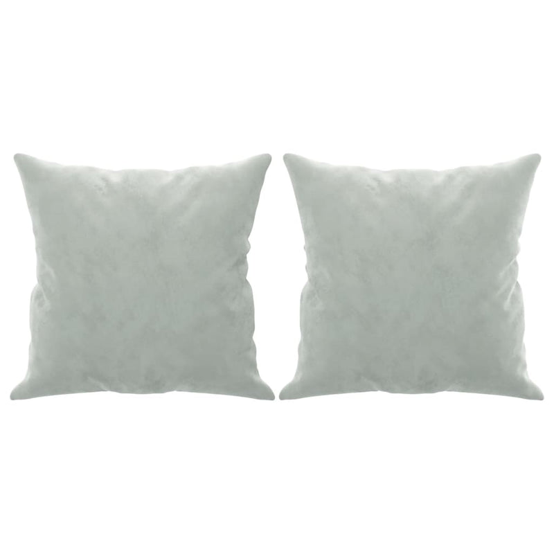 2-Seater Sofa with Throw Pillows Light Grey 120 cm Velvet