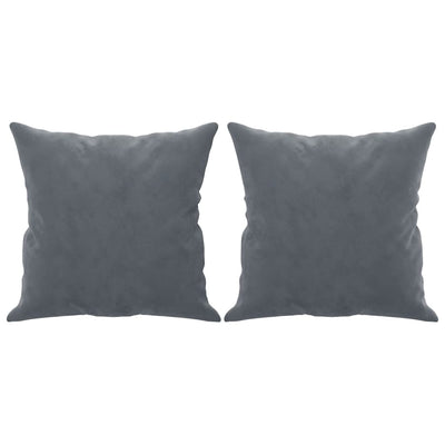 2-Seater Sofa with Throw Pillows Dark Grey 140 cm Velvet