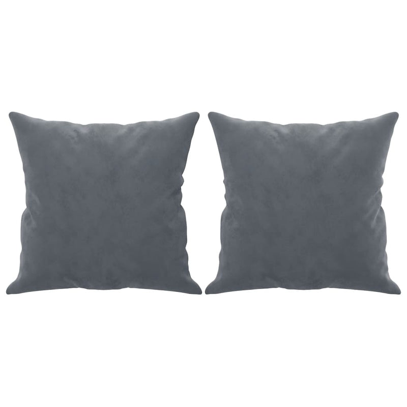 2-Seater Sofa with Throw Pillows Dark Grey 140 cm Velvet