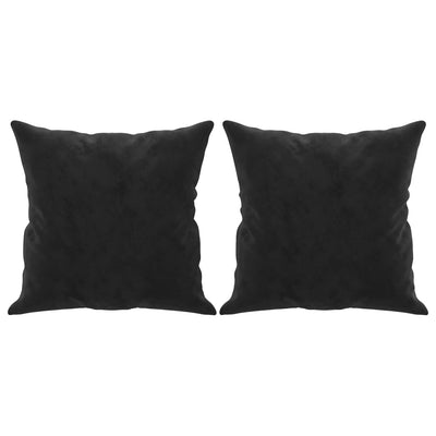 2-Seater Sofa with Throw Pillows Black 140 cm Velvet