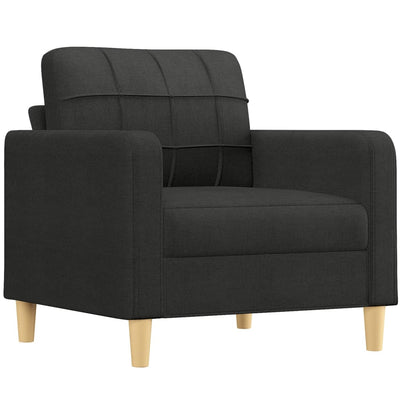 Sofa Chair with Footstool Black 60 cm Fabric