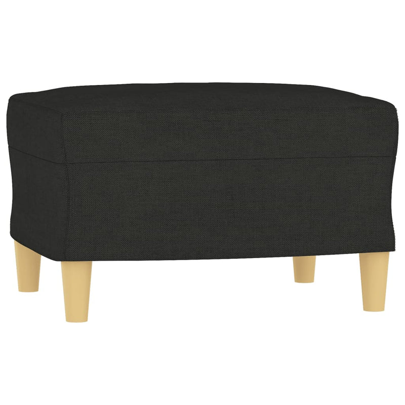 Sofa Chair with Footstool Black 60 cm Fabric