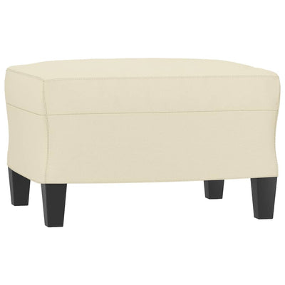 Sofa Chair with Footstool Cream 60 cm Faux Leather